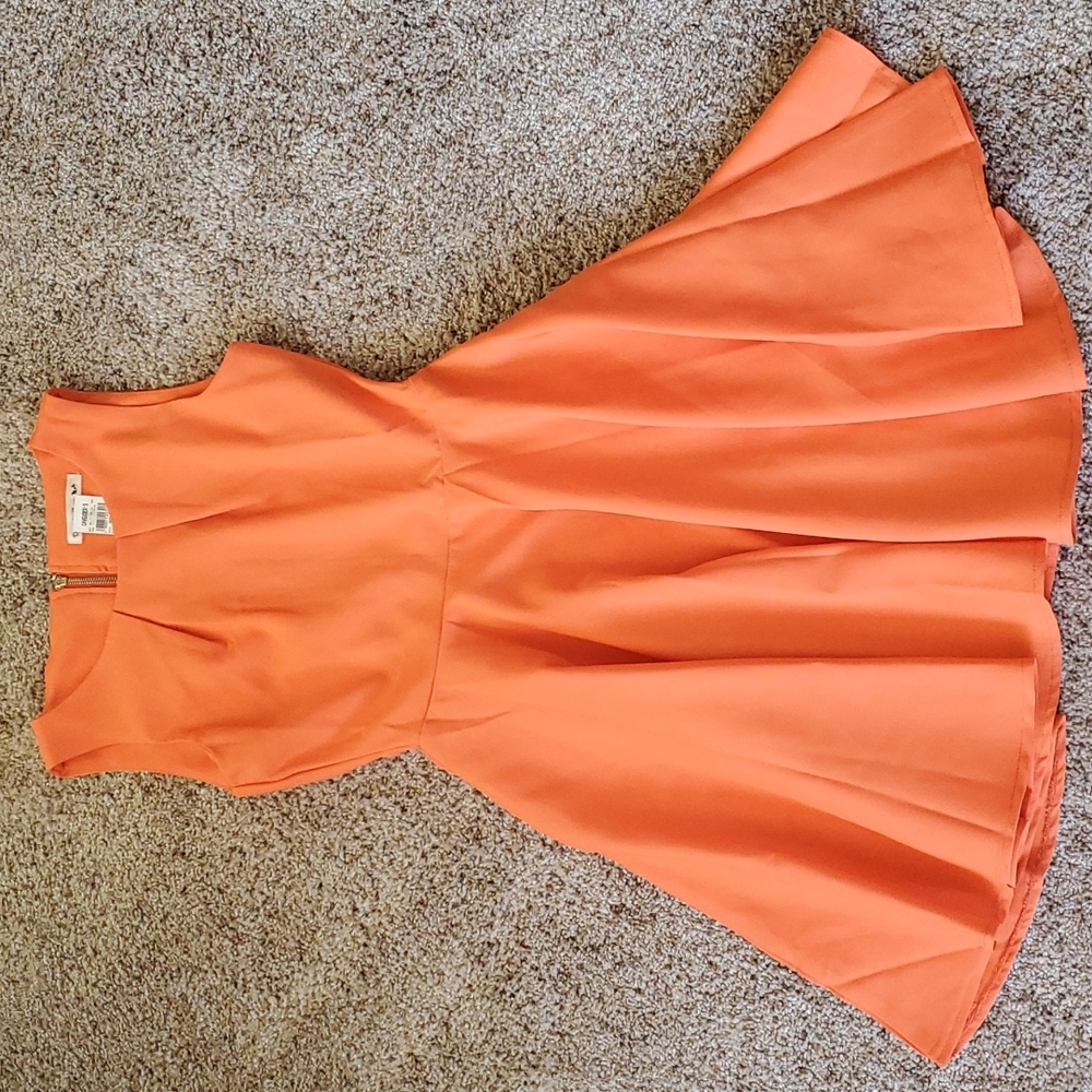 Double Zero orange skater dress size small never worn